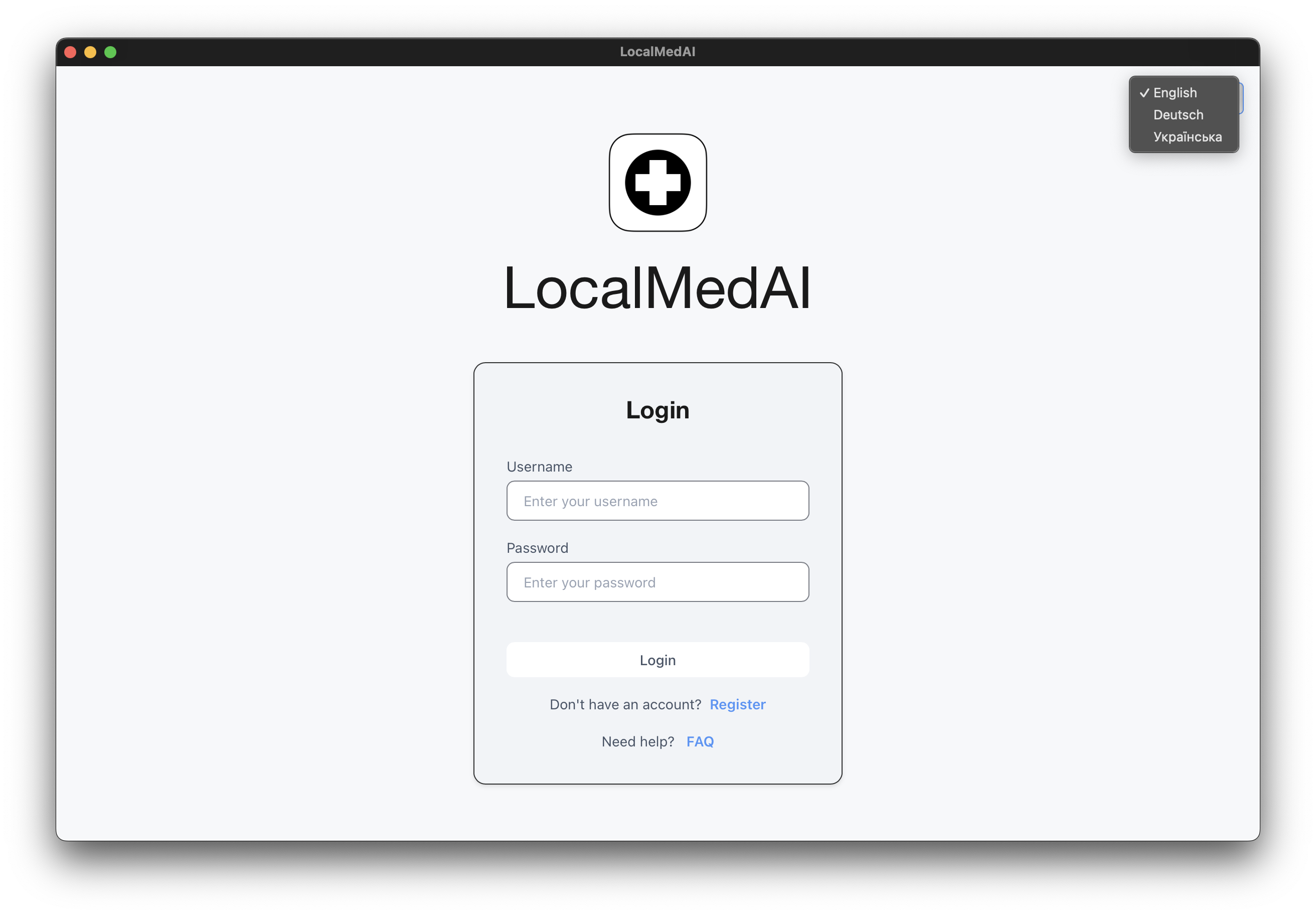 Thumbnail of the secure login interface